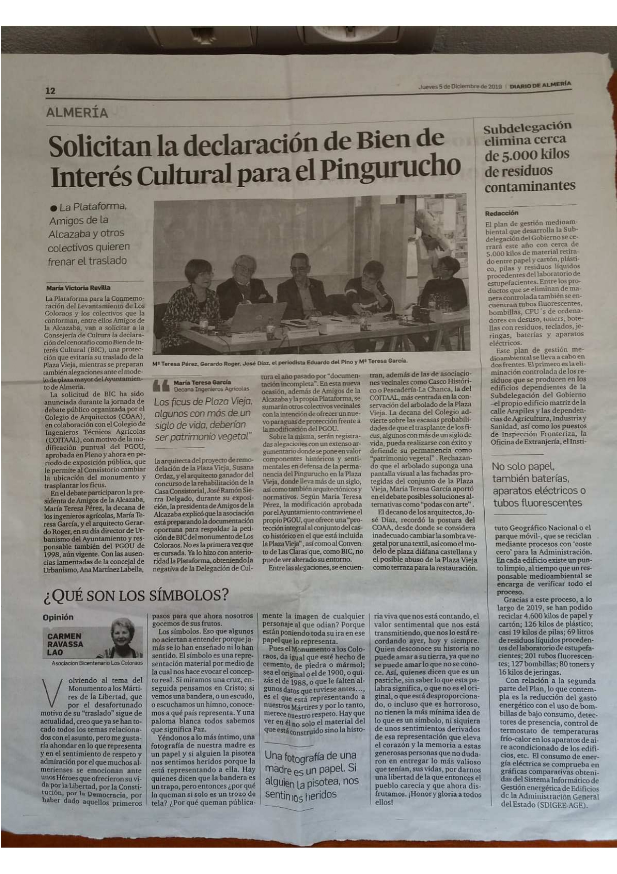 Artículo Carmen Ravassa Lao - Diario de Almería