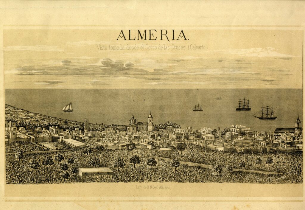 Almería vista desde Cerro de las Cruces Calvario 1876