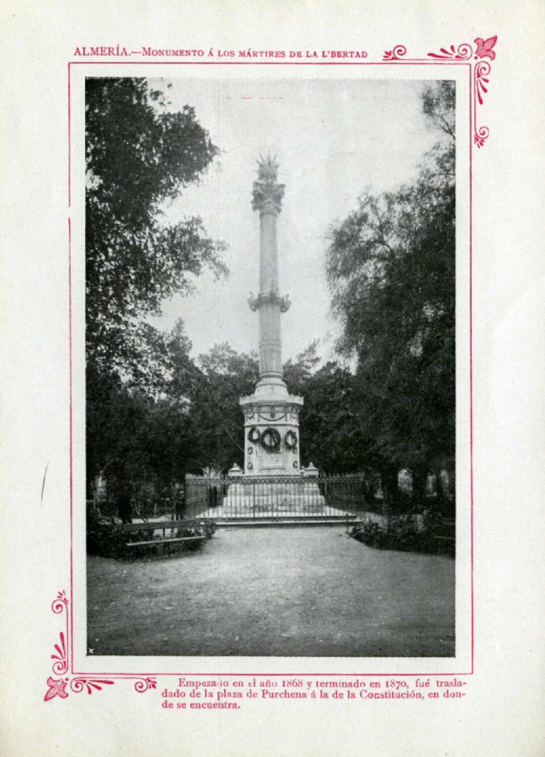 Almería Monumento a los Mártires de la Libertad 1909