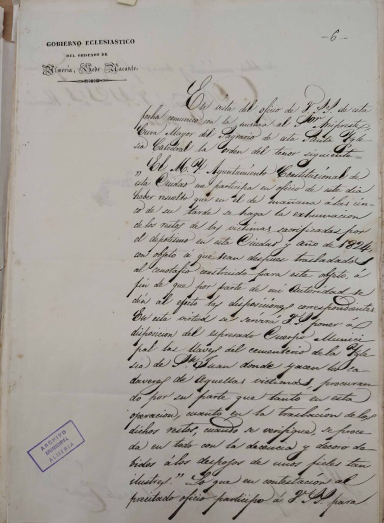 1837: Levantamiento primer cenotafio