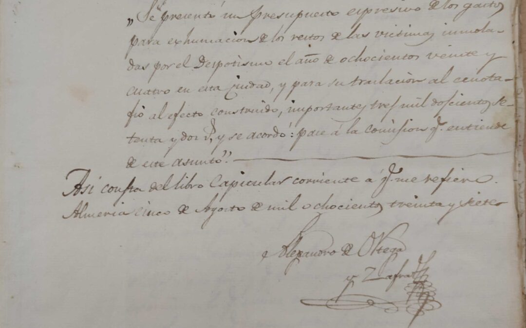 1837: Levantamiento primer cenotafio