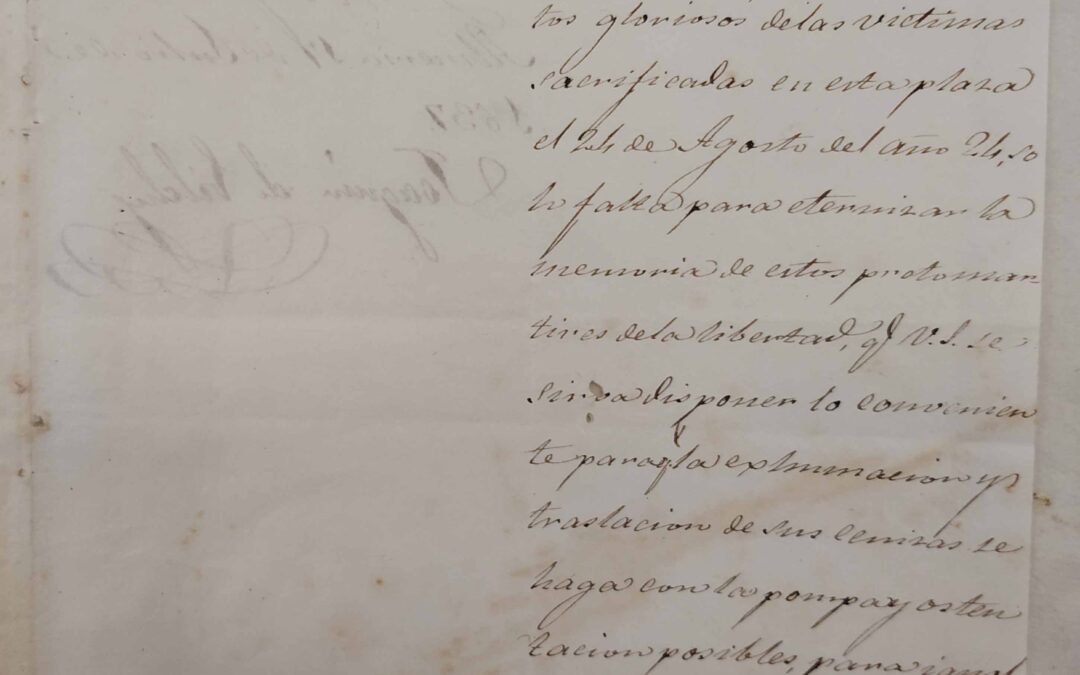 1837: Levantamiento primer cenotafio