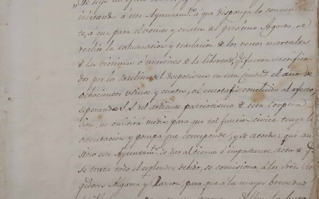 1837: Levantamiento primer cenotafio