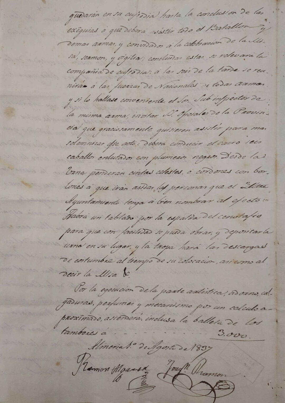 1837: Levantamiento primer cenotafio