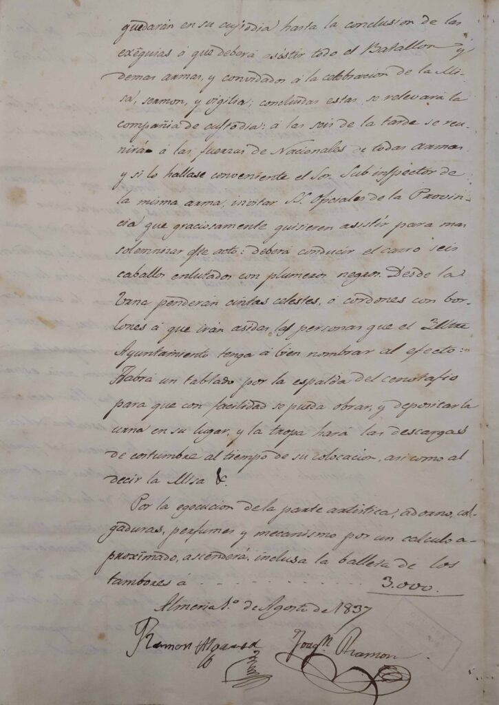 1837: Levantamiento primer cenotafio