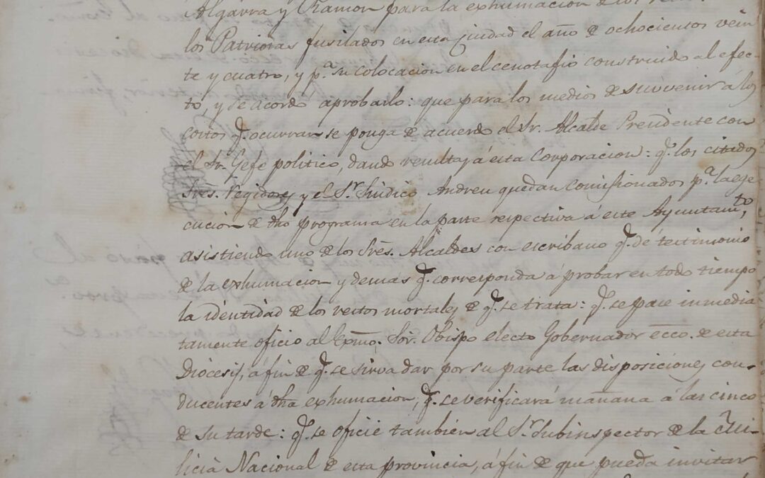 1837: Levantamiento primer cenotafio