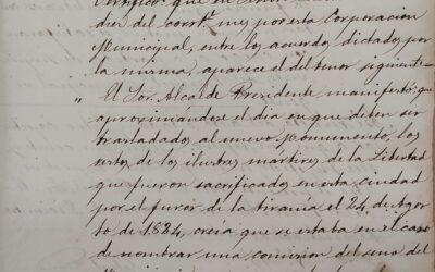 1870: Levantamiento Monumento de los Coloraos en Plaza de Cádiz (Puerta de Purchena)