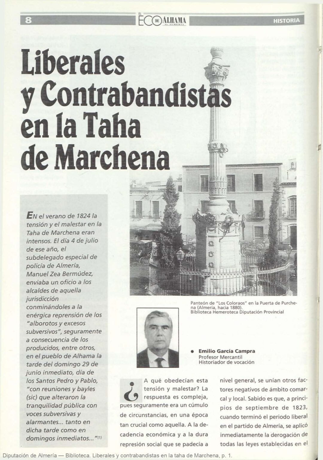 Liberales y Contrabandistas en la Taha de Marchena