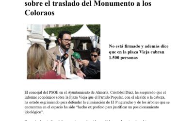 El PSOE cuestiona el informe municipal sobre el traslado del Monumento a los Coloraos