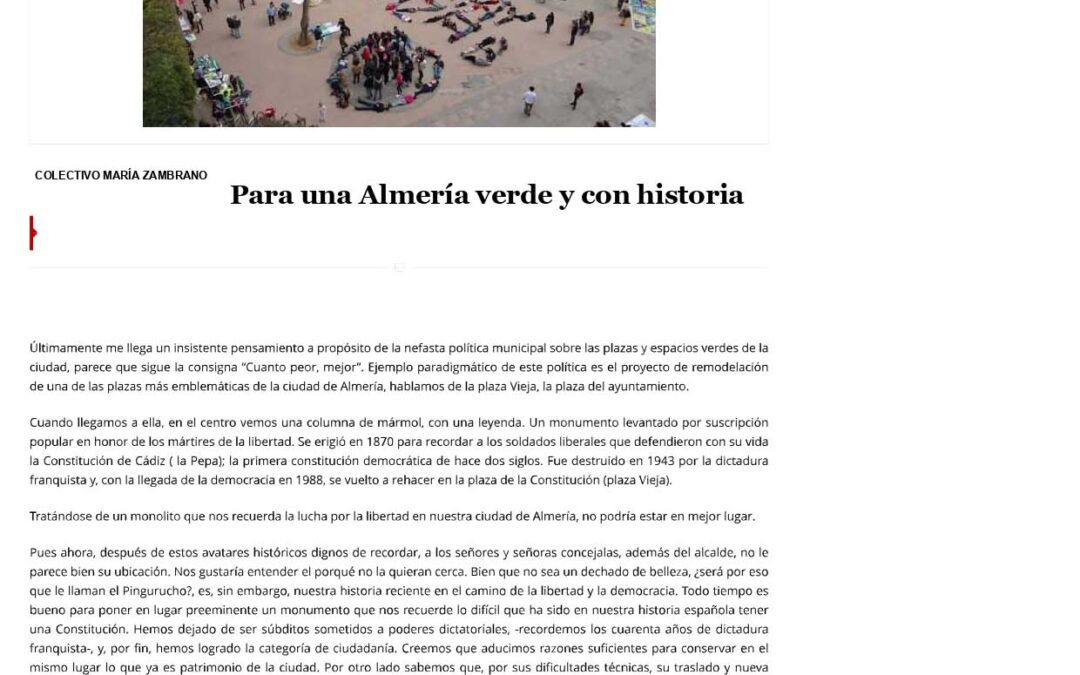 Para una Almería verde y con historia