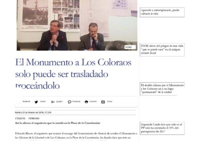 El Monumento a Los Coloraos solo puede ser trasladado troceándolo