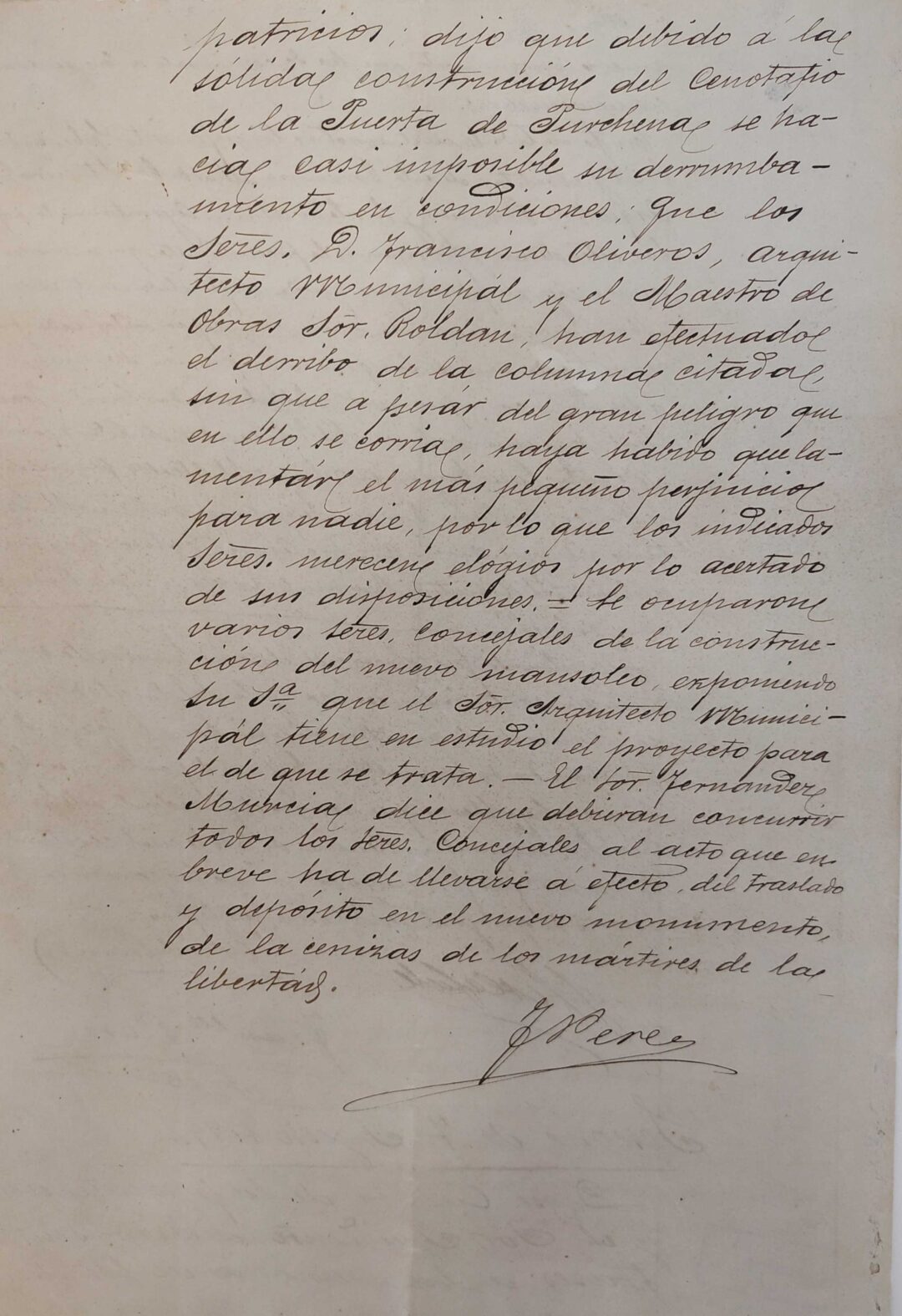 1899: Traslado restos mortales y del monumento a la Plaza de la Constitución (Plaza Vieja)